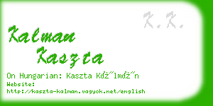 kalman kaszta business card